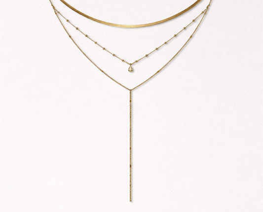 Triple Layer Lariat Necklace