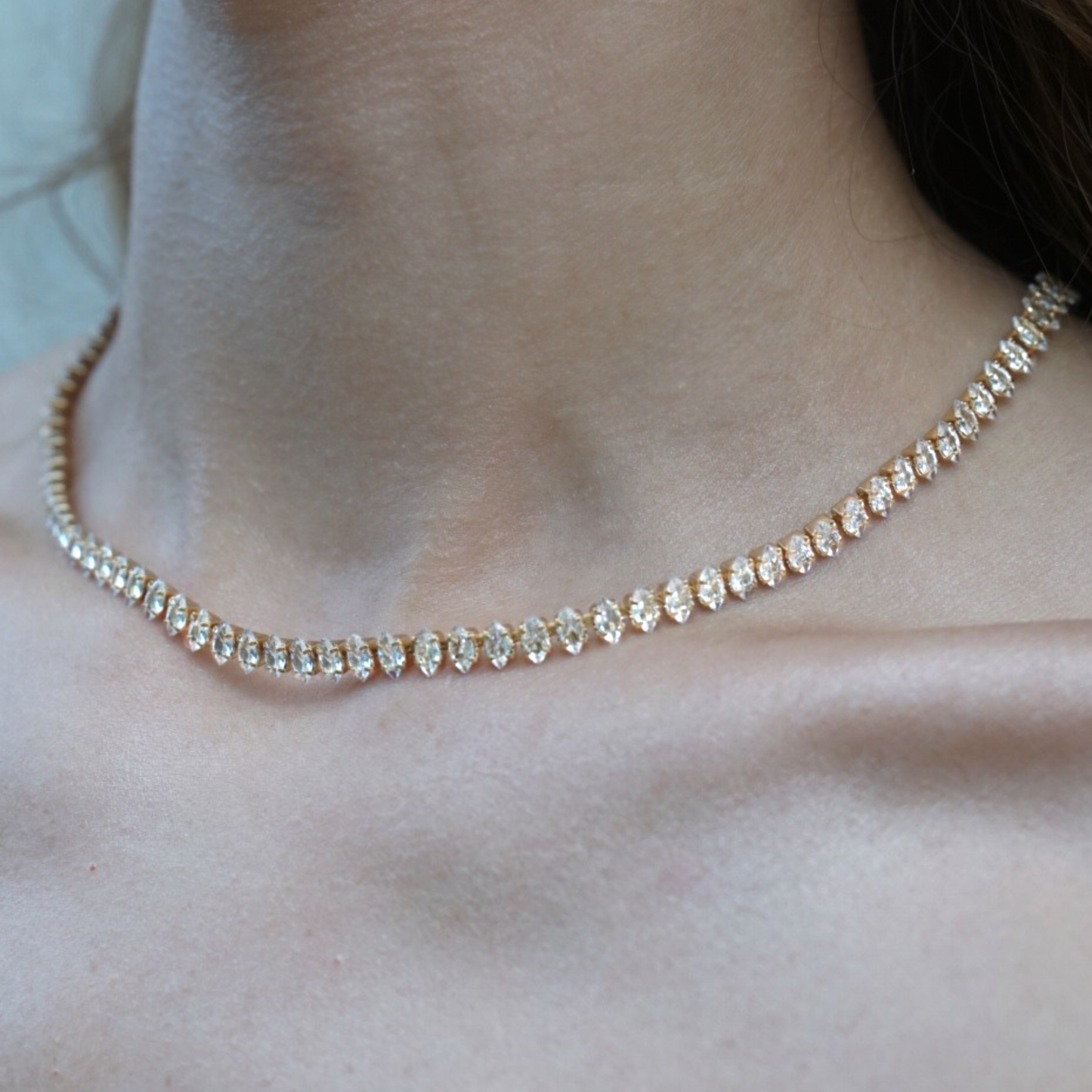 Zirconia Gold Necklace