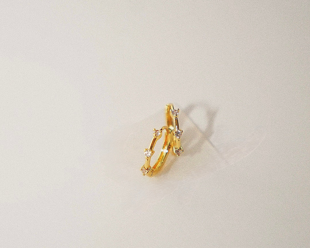 Petite Crystal Dot Hoops