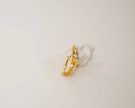 Petite Crystal Dot Hoops