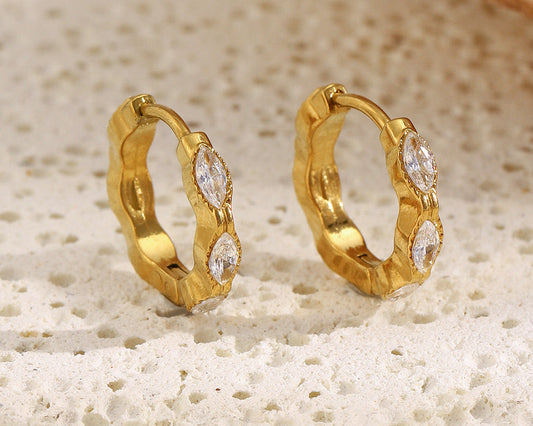Mini Marquise Hoops