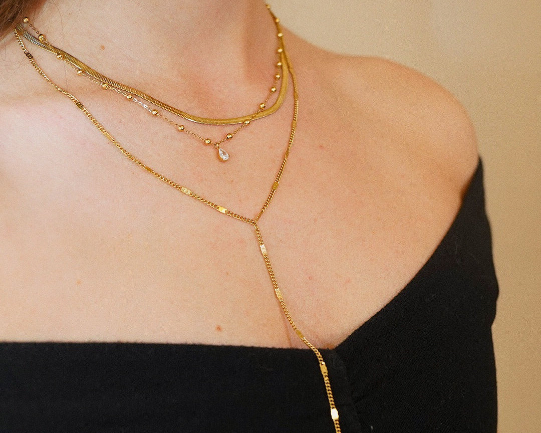 Triple Layer Lariat Necklace