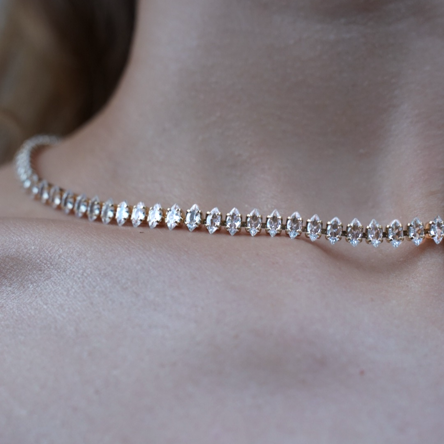 Zirconia Gold Necklace