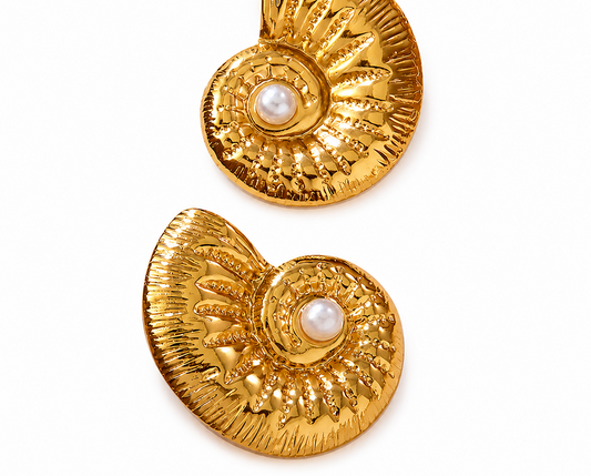 Nautilus Pearl Studs