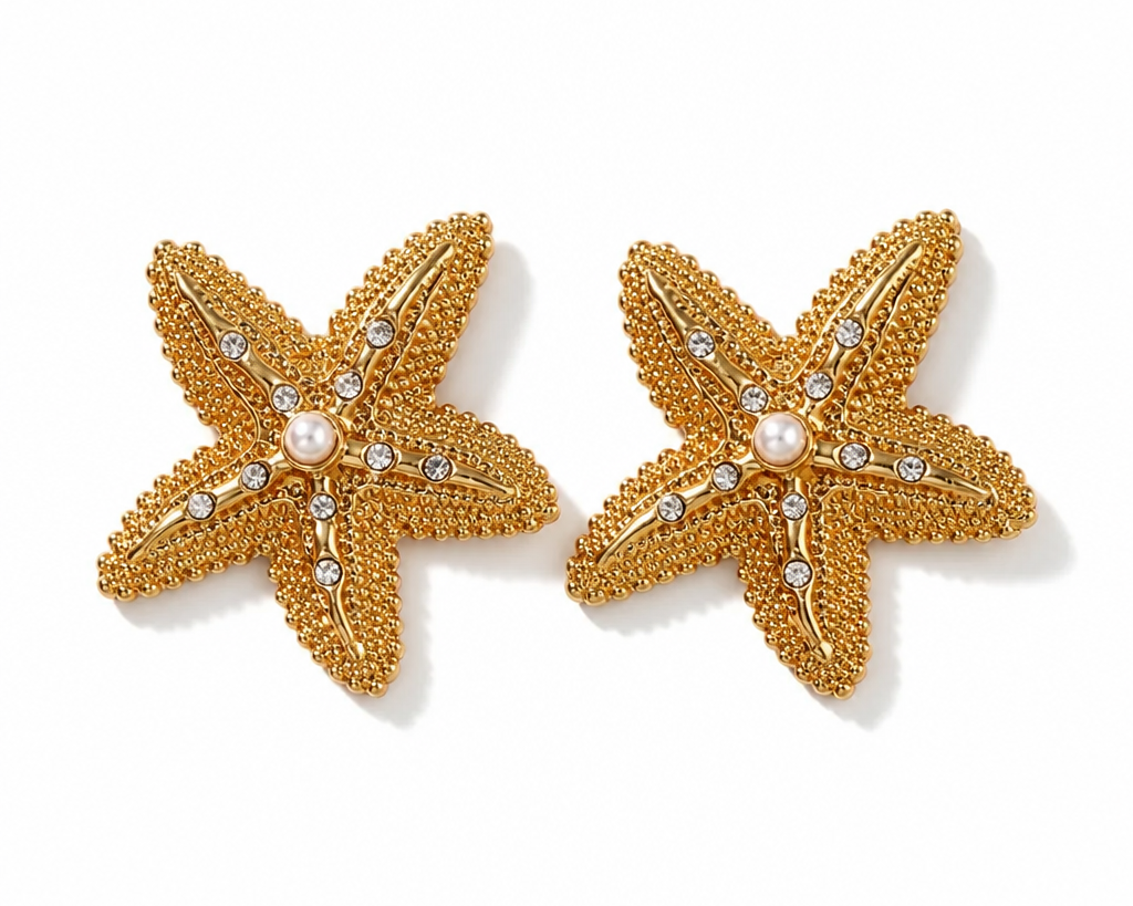 Sea Star Pearl Studs