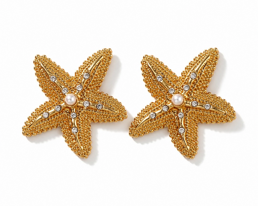 Sea Star Pearl Studs