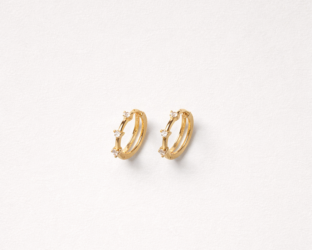 Petite Crystal Dot Hoops