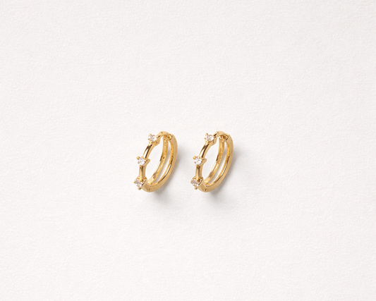 Petite Crystal Dot Hoops